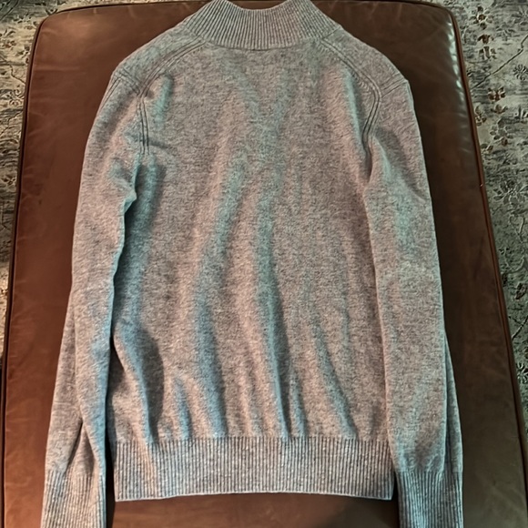 Gray Calvin Klein Zip Up Turtleneck Sweater - Picture 3 of 3
